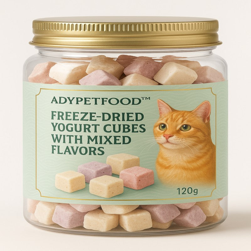 FREEZE-DRIEDYOGURT CUBESWITH MIXEDFLAVORS