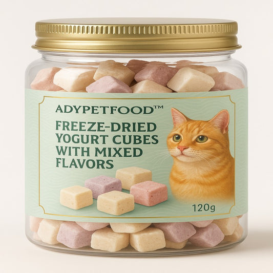 FREEZE-DRIEDYOGURT CUBESWITH MIXEDFLAVORS